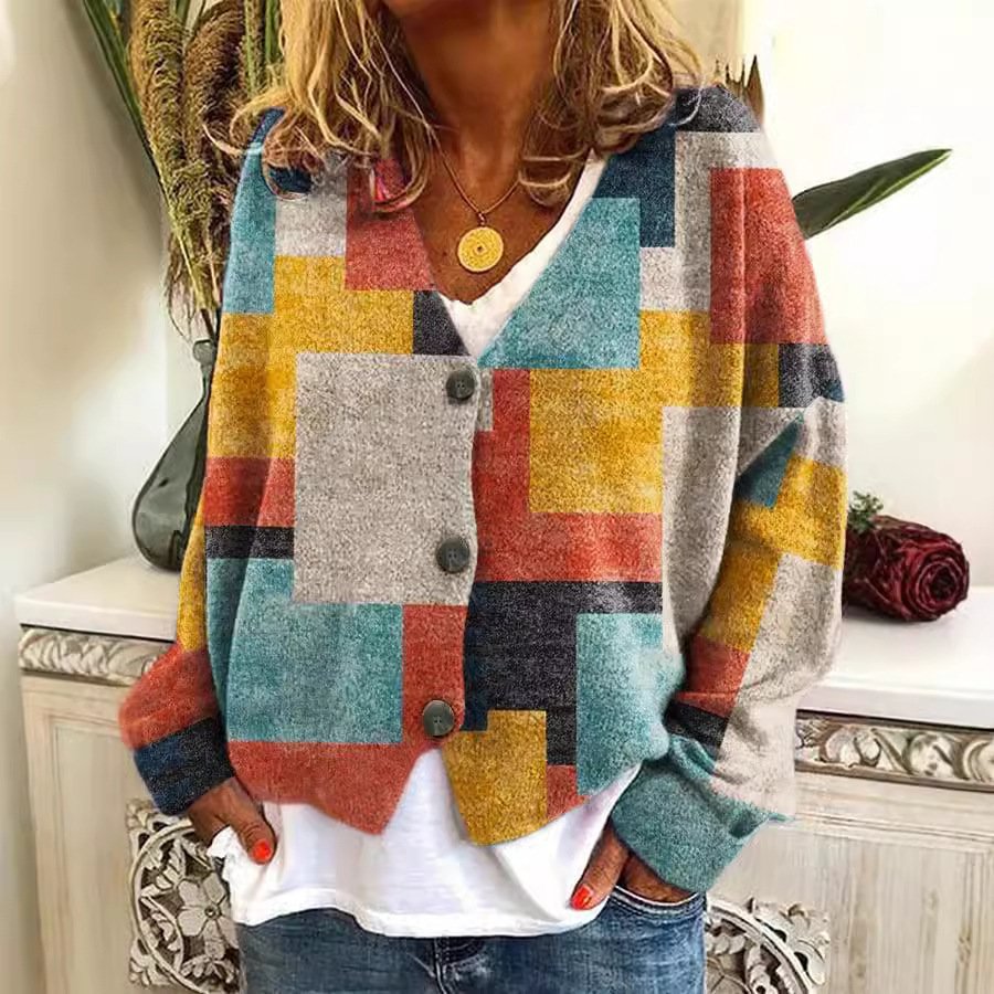 Autumn And Winter Large V-neck Cardigan Short Long Sleeve - Image 5