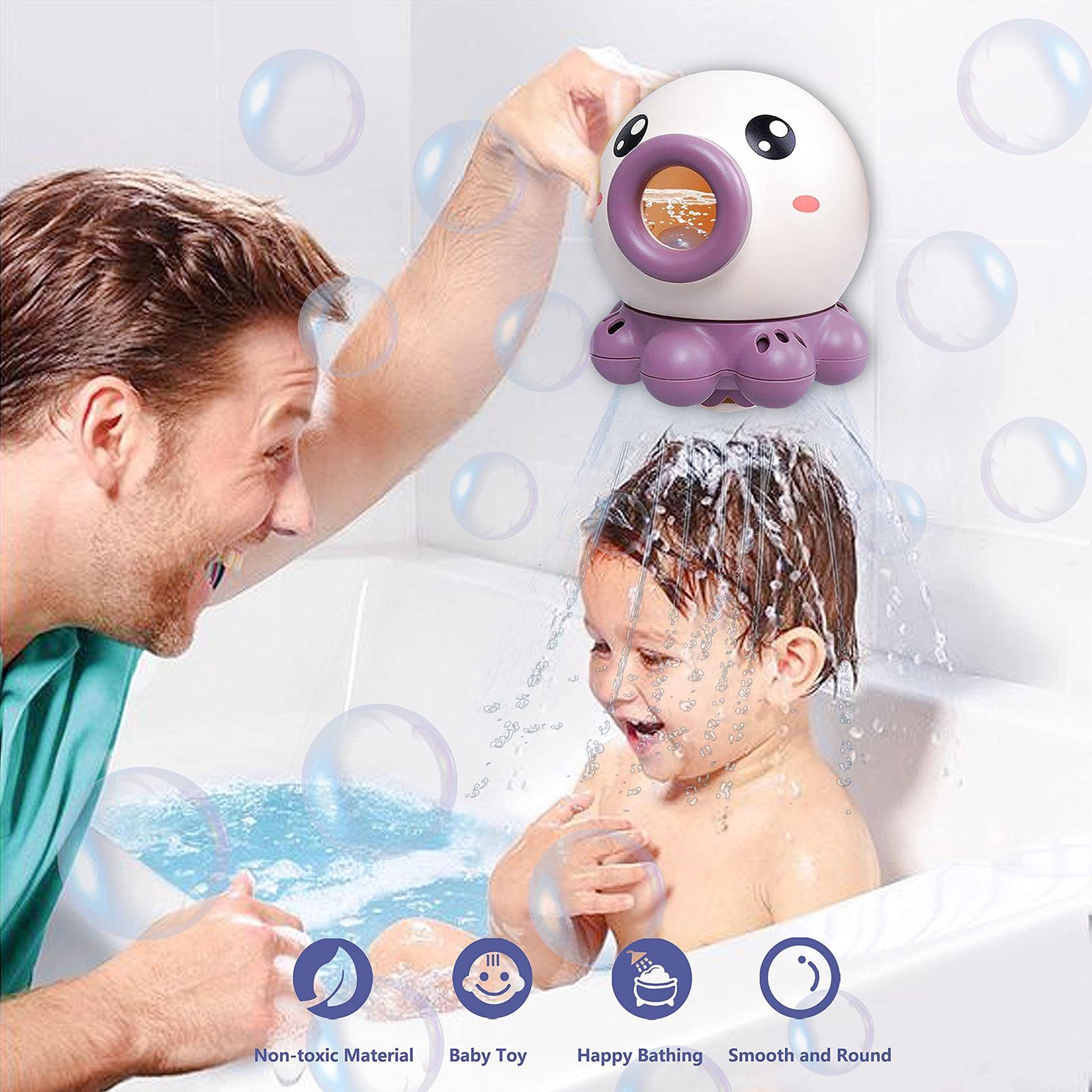 Octopus Fountain Bath Toy Water Jet Rotating Shower Bathroom Toy Summer Water Toys Sprinkler Beach Toys Kids Water Toys - Image 9