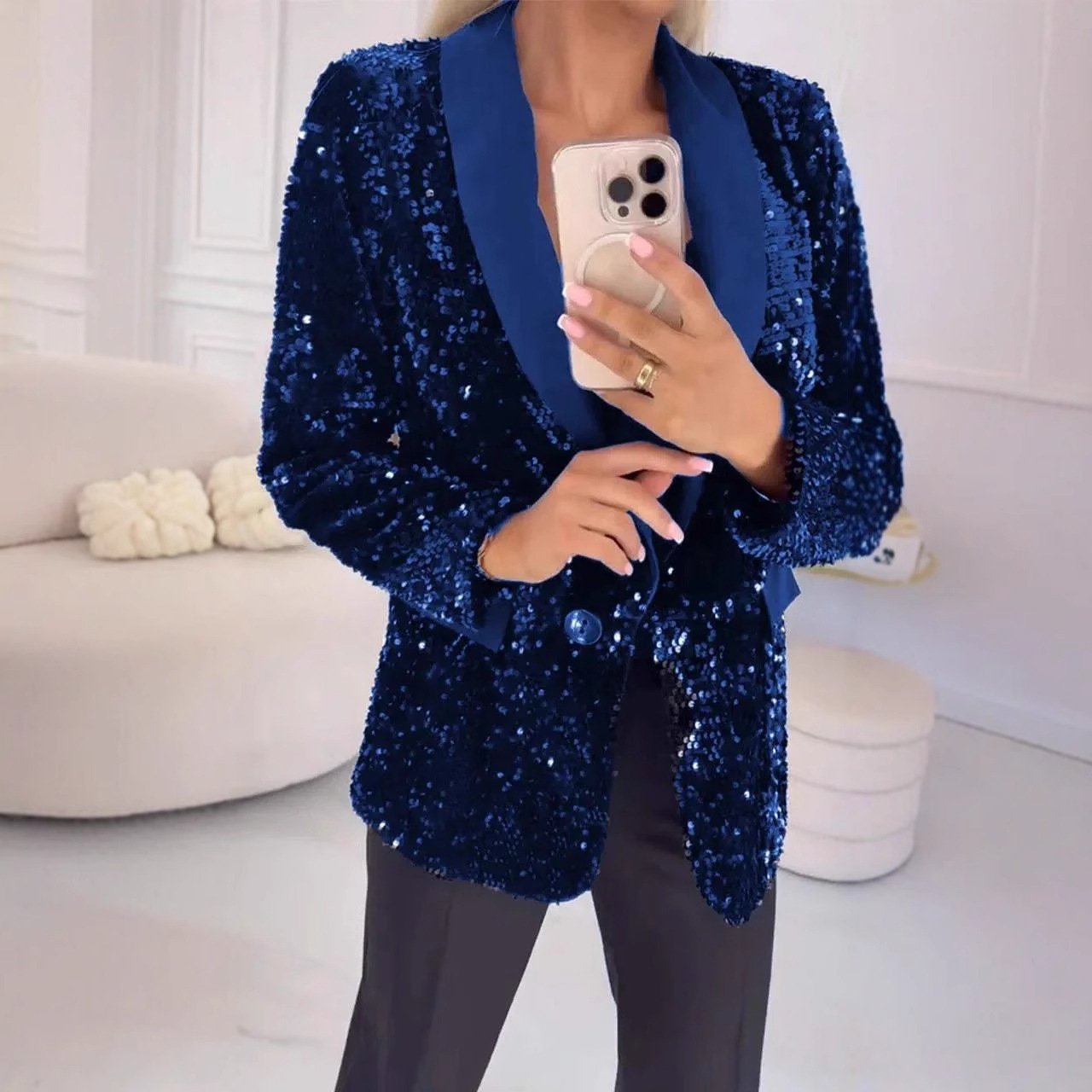 Autumn And Winter Leisure Fashionable Sequins Jacket - Image 4
