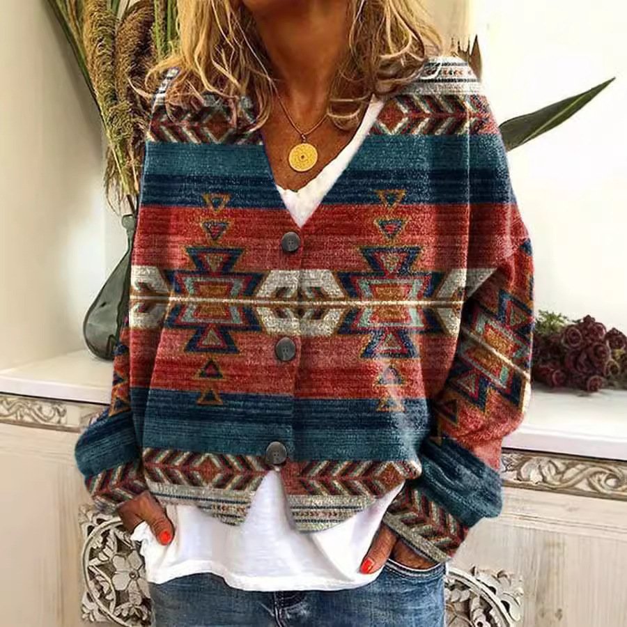 Autumn And Winter Large V-neck Cardigan Short Long Sleeve - Image 4