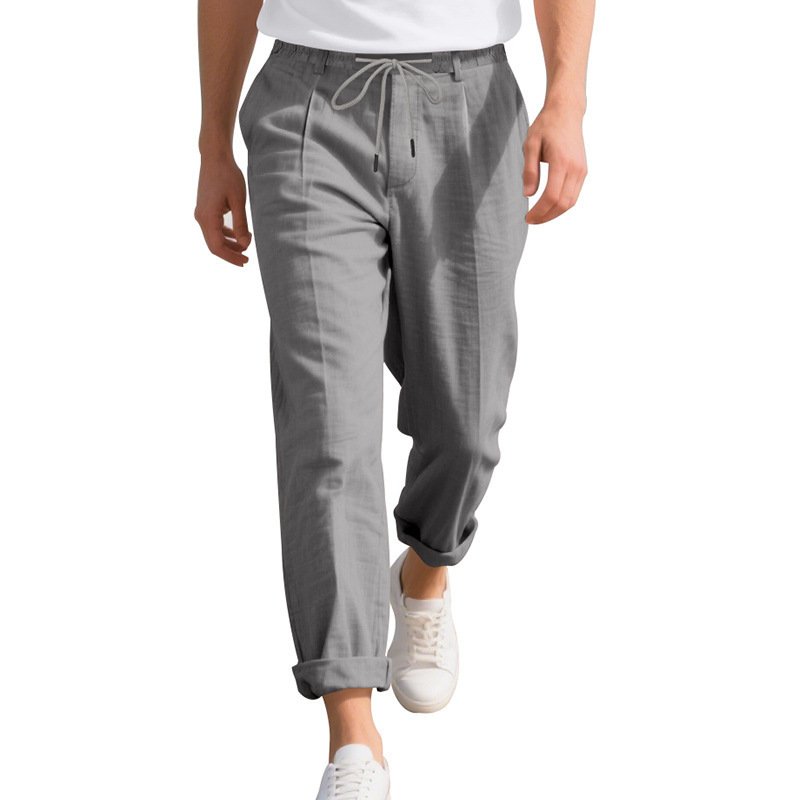 American Linen Men's Casual Pants Summer Loose Straight - Image 9