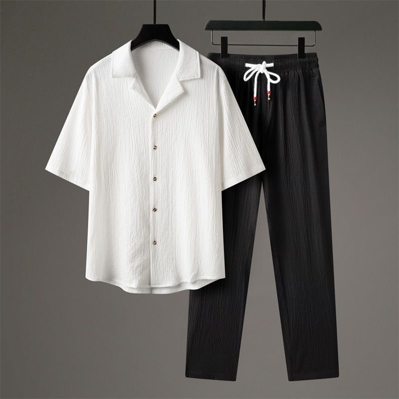 Casual Men's Sports High-end Half Sleeve Chinese Style Two-piece Set - Image 6