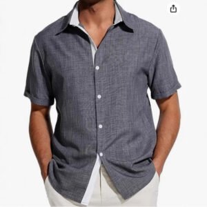 European And American Men's Short-sleeved Color Shirt