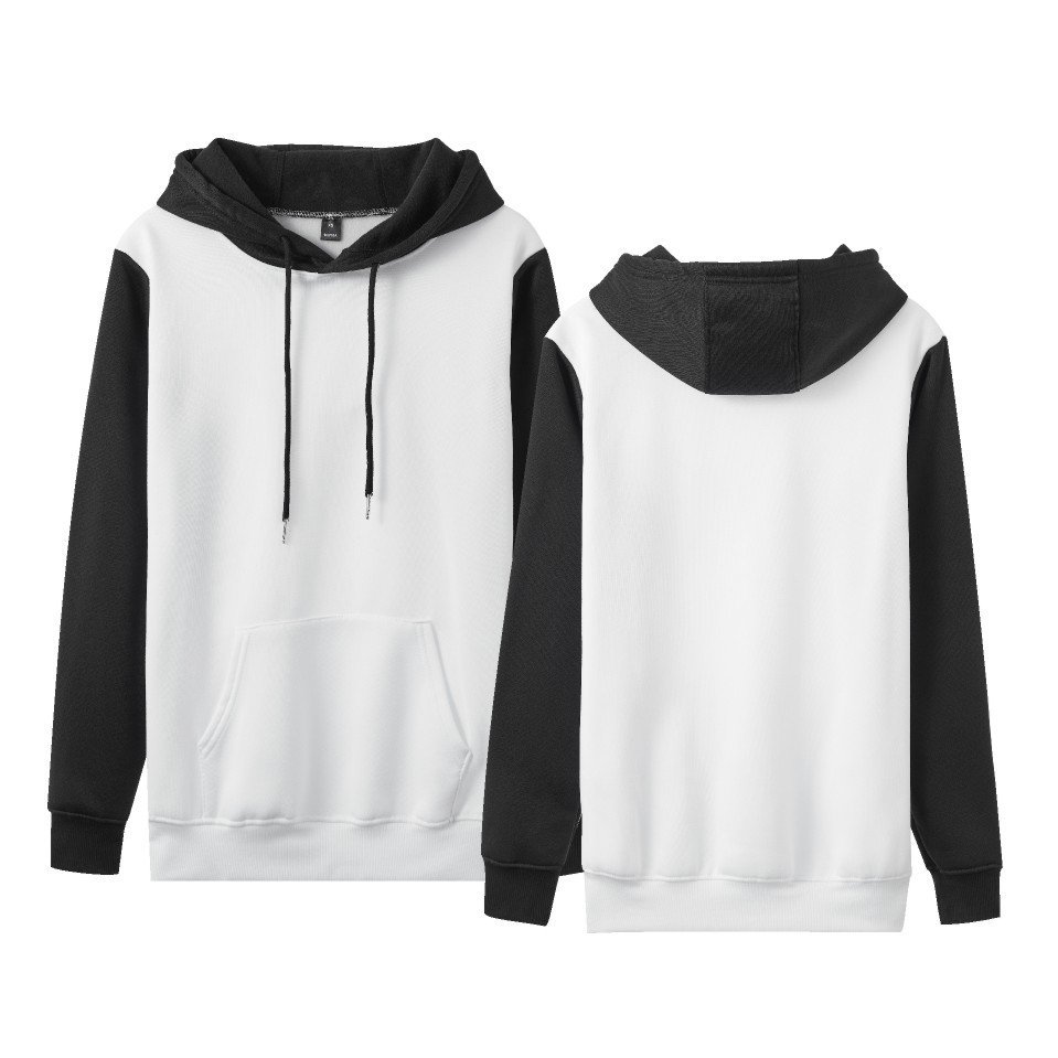 White Version Stitching Loose Casual Fleece-lined Cross-border Hoodie - Image 2