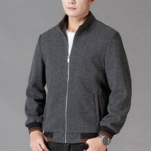 Autumn Clothing Coat Men's Woolen Fleece Jacket Top - Image 5