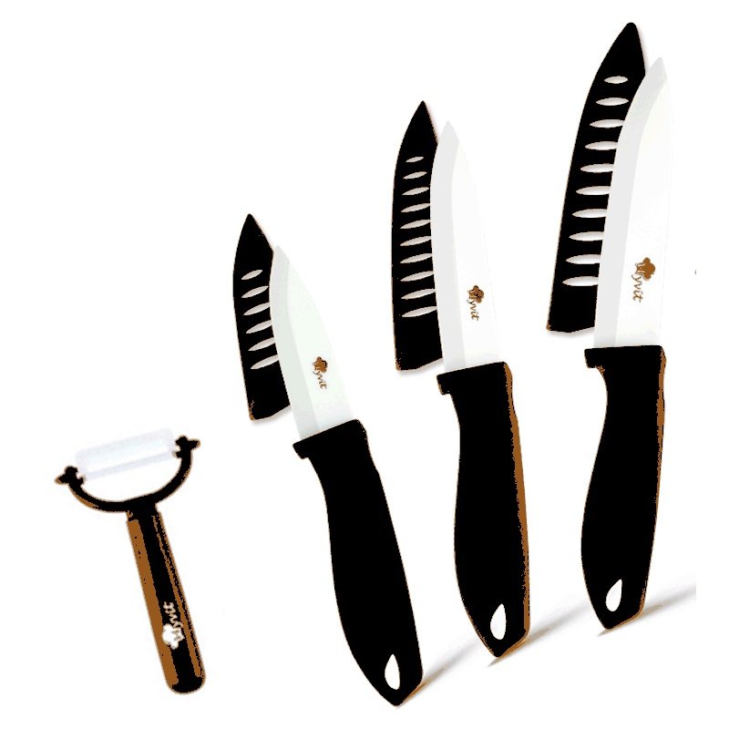 Fivepiece Set Of White Bladed Zirconia Ceramic Knives - Image 3
