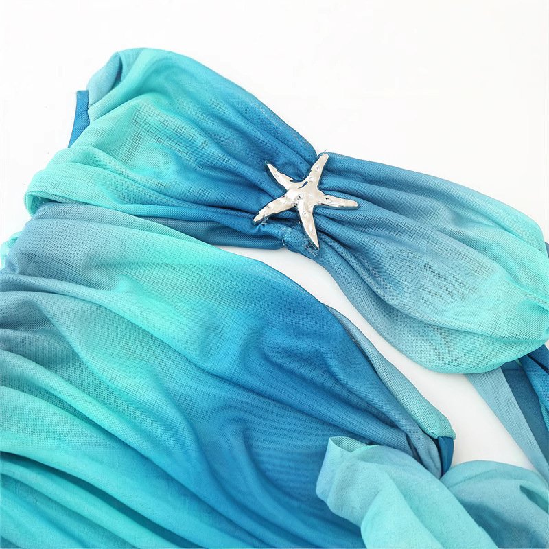 Casual Slimming And Fashionable European And American Tube Top Slit Dress - Image 4