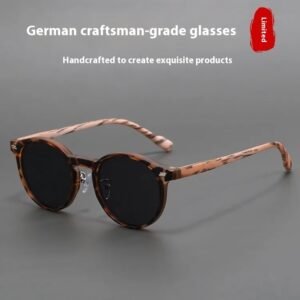 Retro Frosted Round Rim Sunglasses UV-proof Strong Light