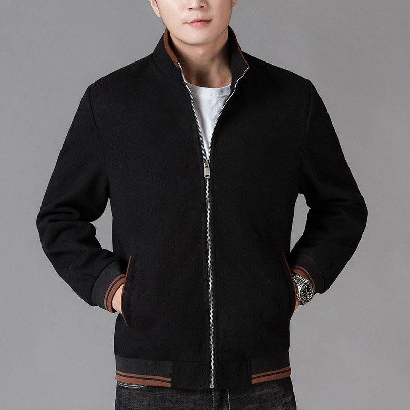 Autumn Clothing Coat Men's Woolen Fleece Jacket Top - Image 4
