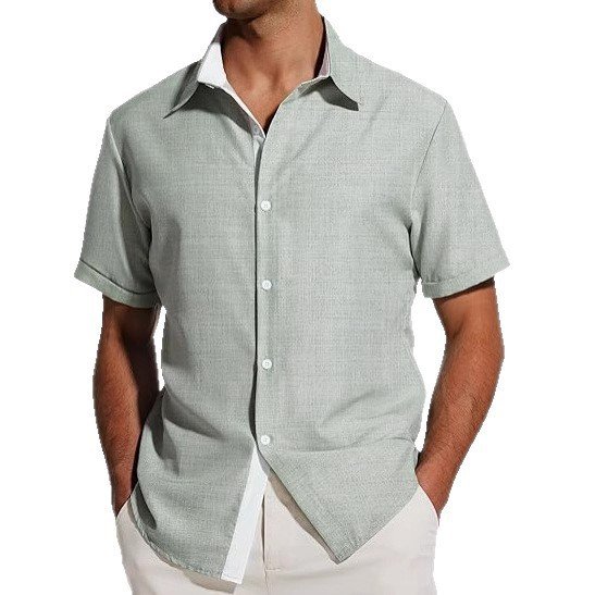 European And American Men's Short-sleeved Color Shirt - Image 6