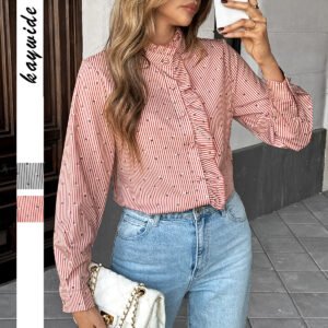 Holiday Casual Striped Stringy Selvedge Shirt Women's Clothing