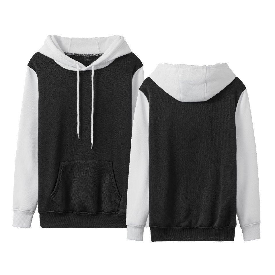 White Version Stitching Loose Casual Fleece-lined Cross-border Hoodie - Image 7