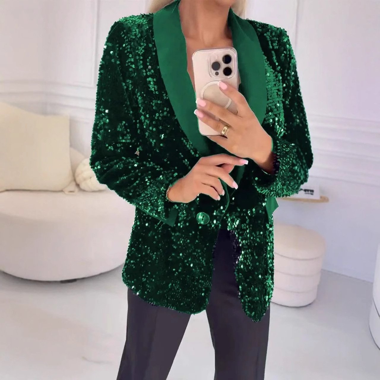 Autumn And Winter Leisure Fashionable Sequins Jacket - Image 9
