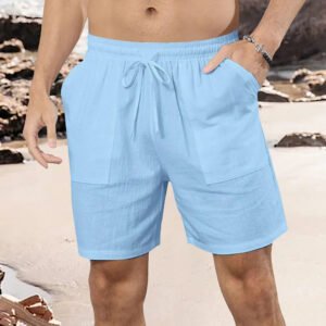 European And American Men's Casual Cotton Linen Shorts