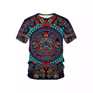 Men's Mexican Maya Realistic Pattern Short Sleeve