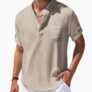Loose Lapel Five-quarter Sleeve T-shirt