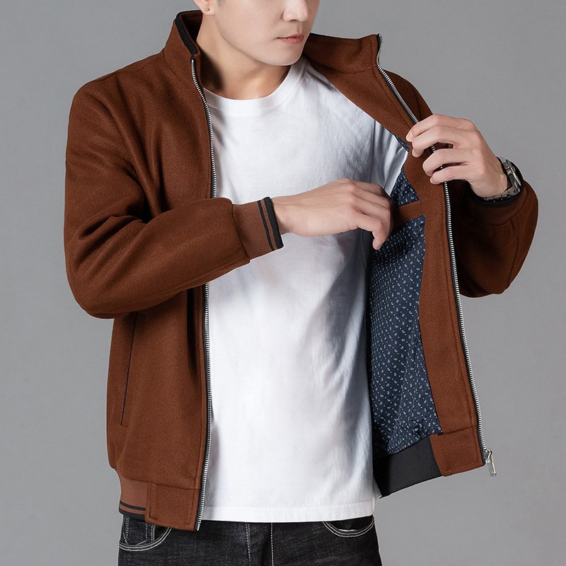 Autumn Clothing Coat Men's Woolen Fleece Jacket Top - Image 6