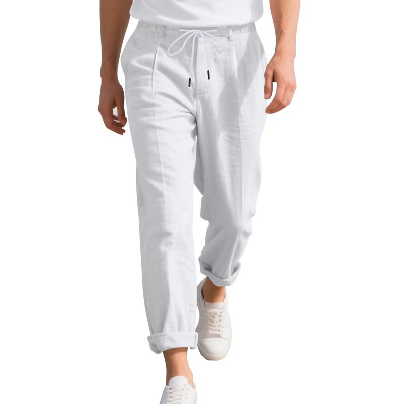 American Linen Men's Casual Pants Summer Loose Straight - Image 2