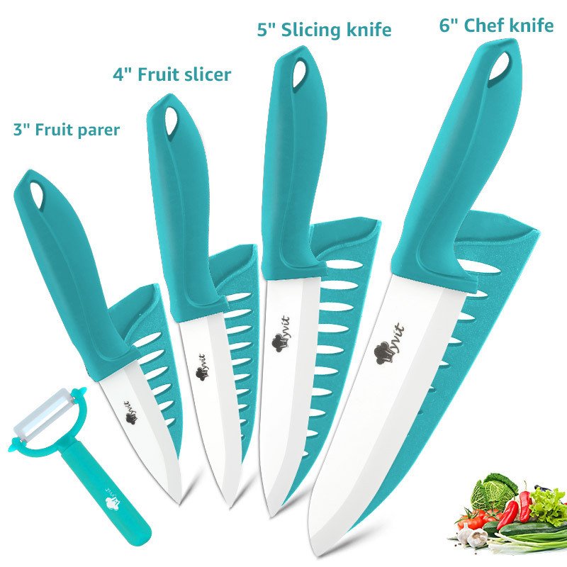 Fivepiece Set Of White Bladed Zirconia Ceramic Knives - Image 4