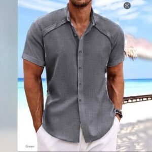 Hawaiian Casual Short Sleeve Solid Color