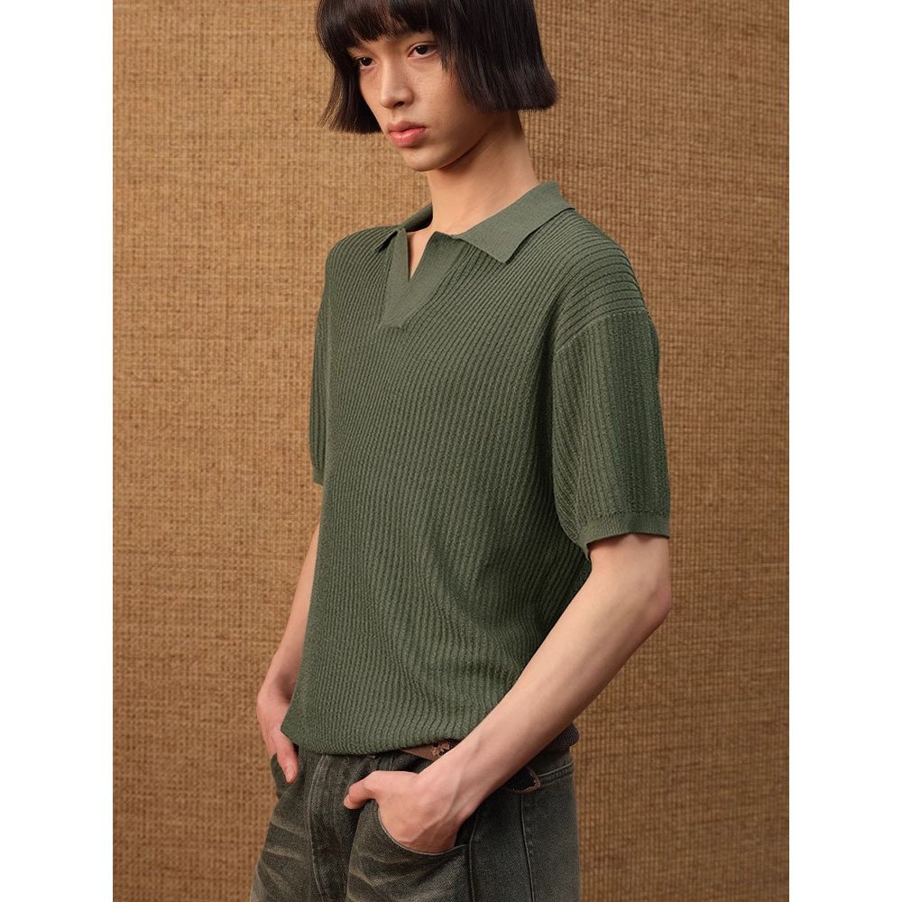 Business Style Polo Collar Stripes Ice Silk Breathable - Image 3