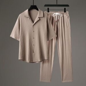 Casual Men's Sports High-end Half Sleeve Chinese Style Two-piece Set