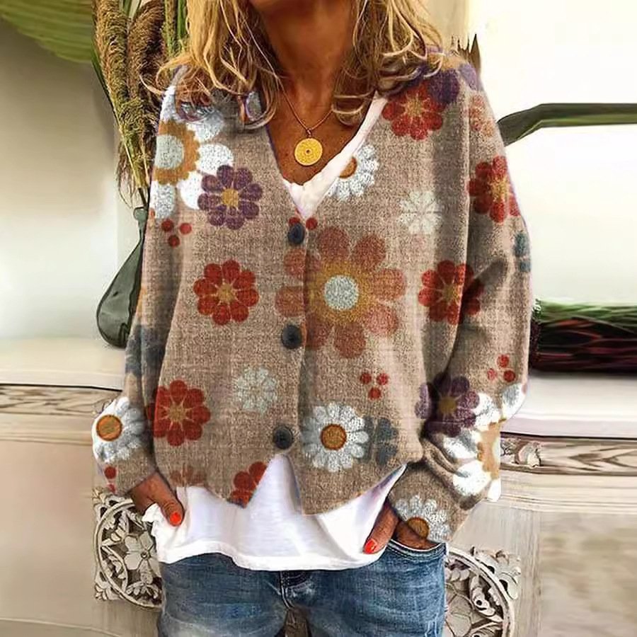 Autumn And Winter Large V-neck Cardigan Short Long Sleeve - Image 3