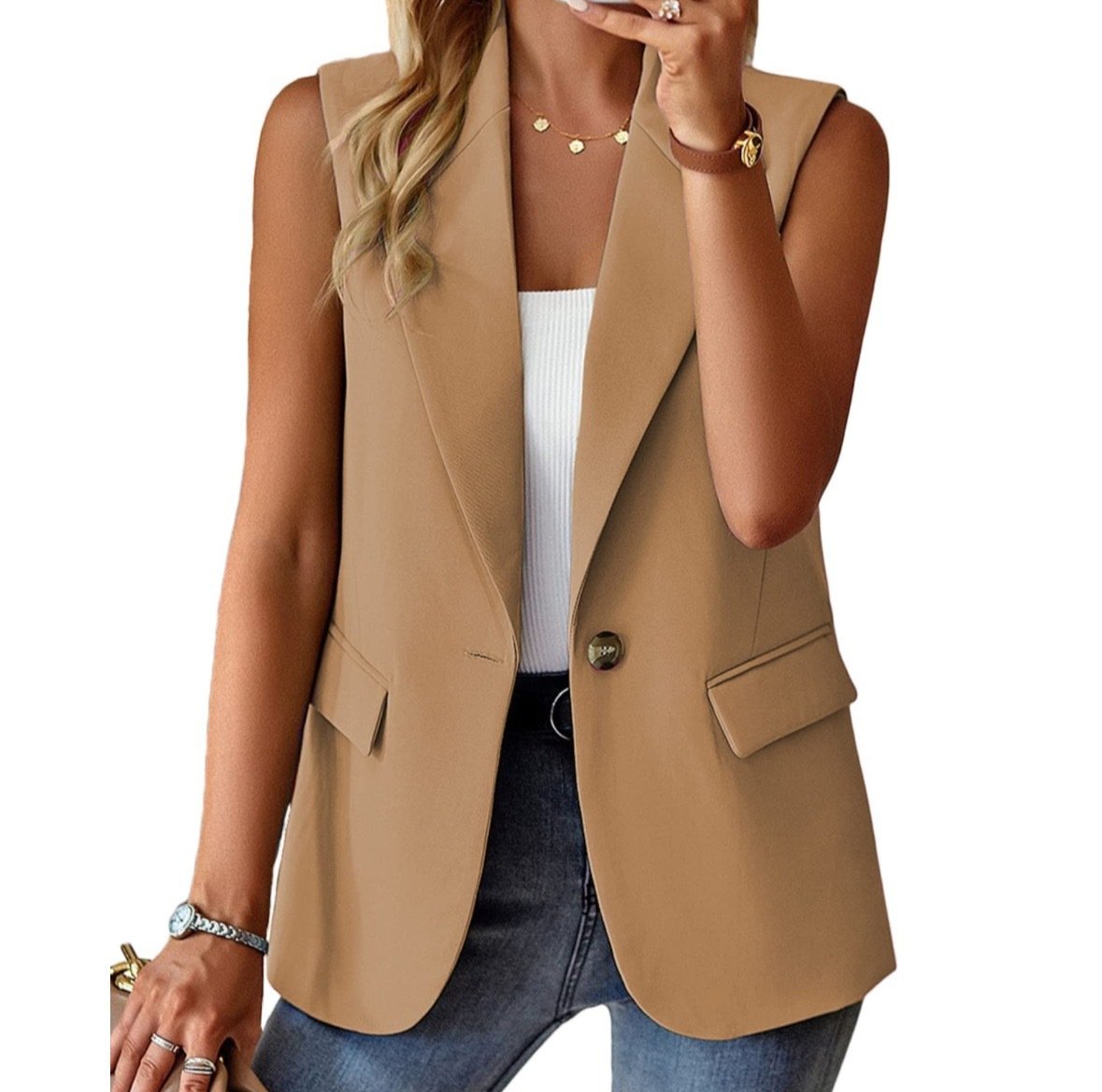 Autumn Sleeveless Solid Color Multicolor Cardigan Small Suit Jacket Ladies - Image 5
