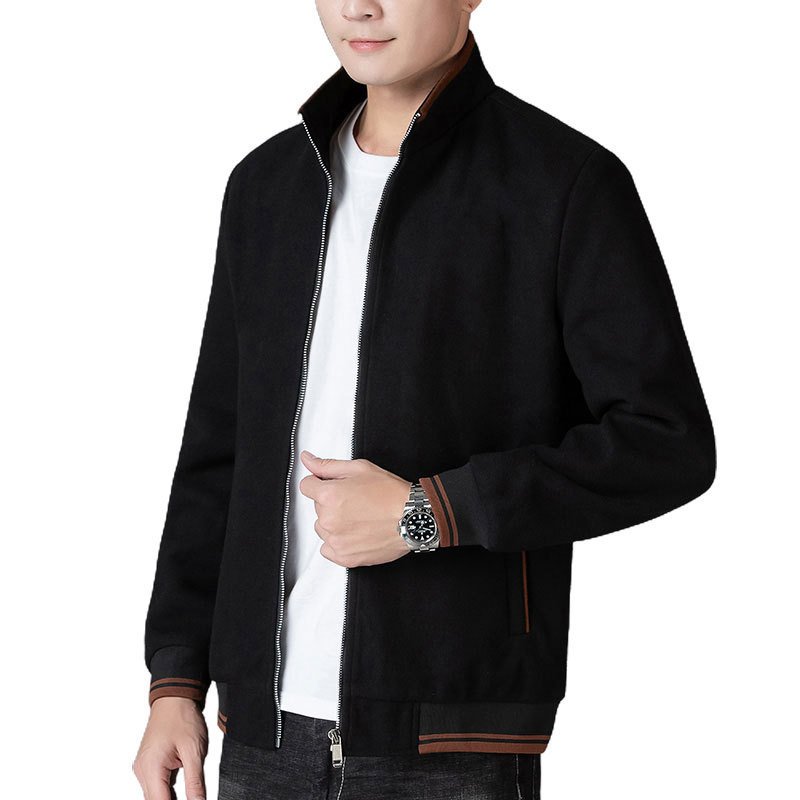 Autumn Clothing Coat Men's Woolen Fleece Jacket Top - Image 3