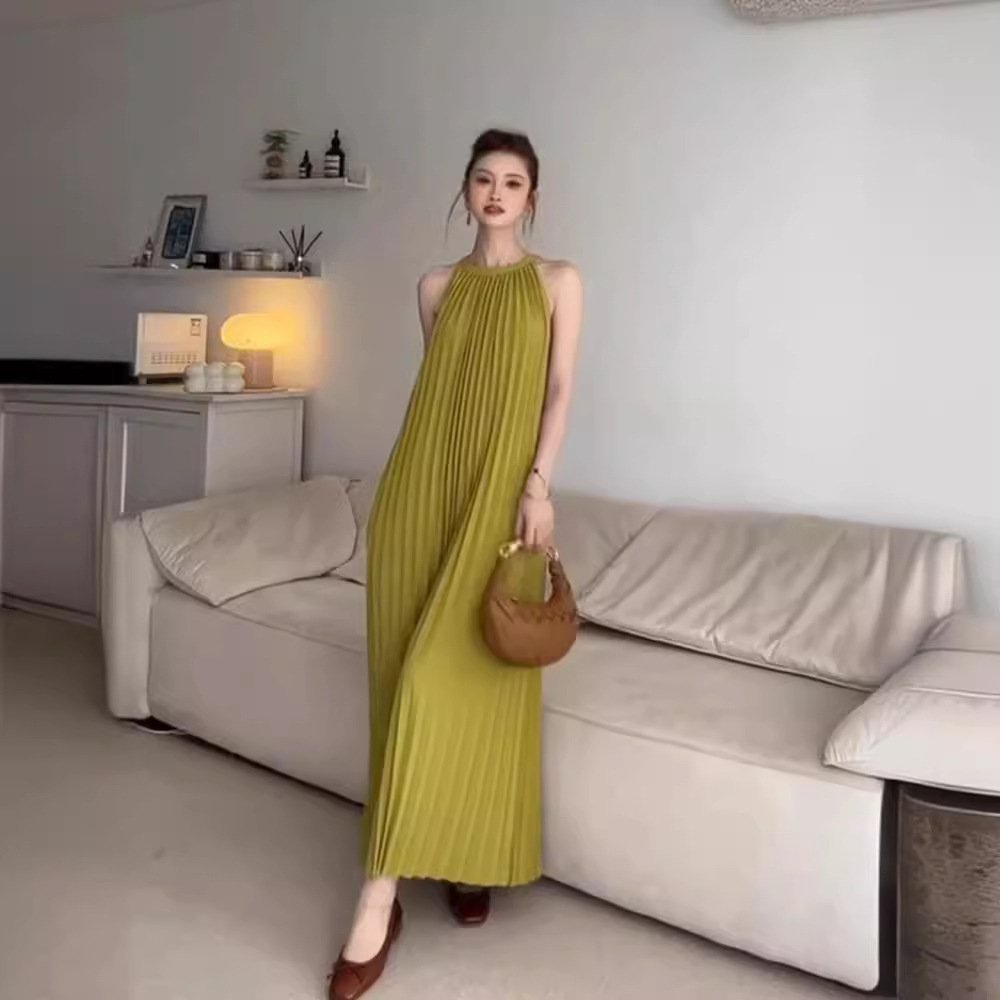 French Sleeveless Halter Dress Women's Summer